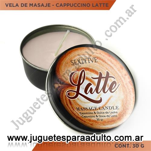 Aceites y lubricantes, Lubricantes sexitive, Vela para masajes aroma a cafe latte 30gr